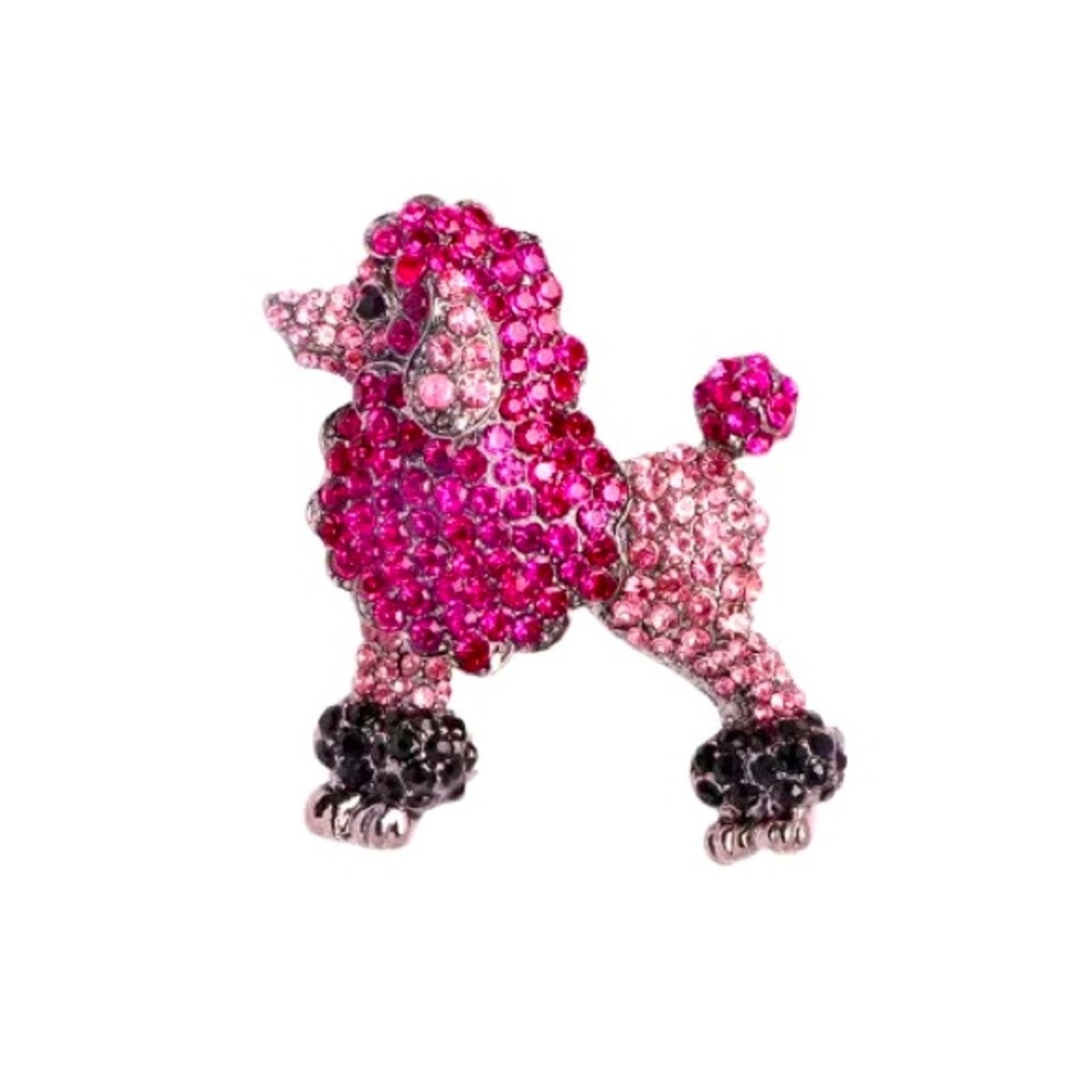 Pink poodle, brooch pin